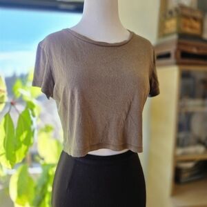 OZMA Earthy Brown Crop Top